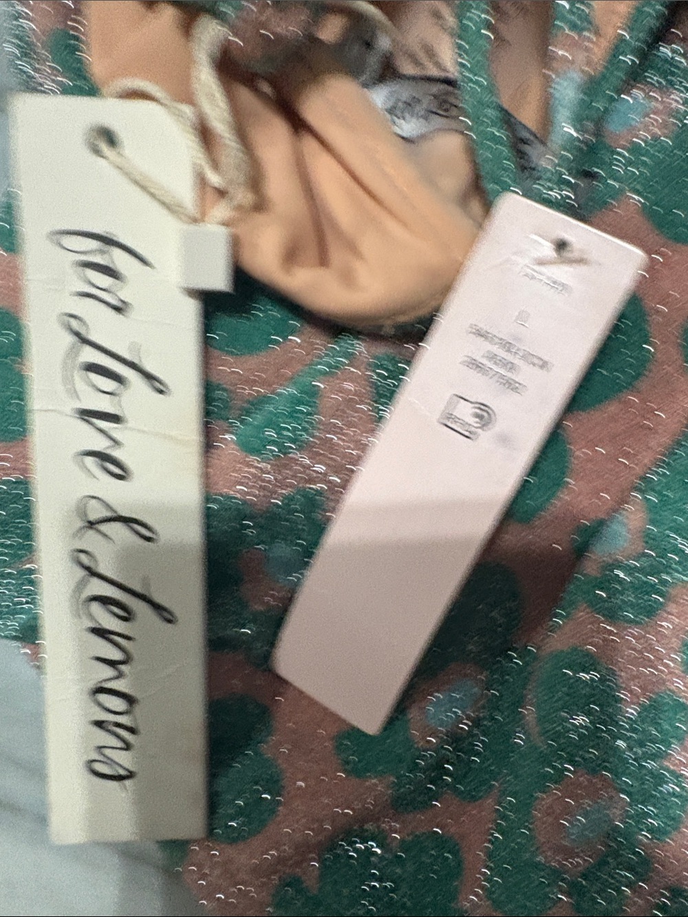 NWT For Love & Lemons Teal Floral One-Piece with Blush Accents - Picture 4 of 5